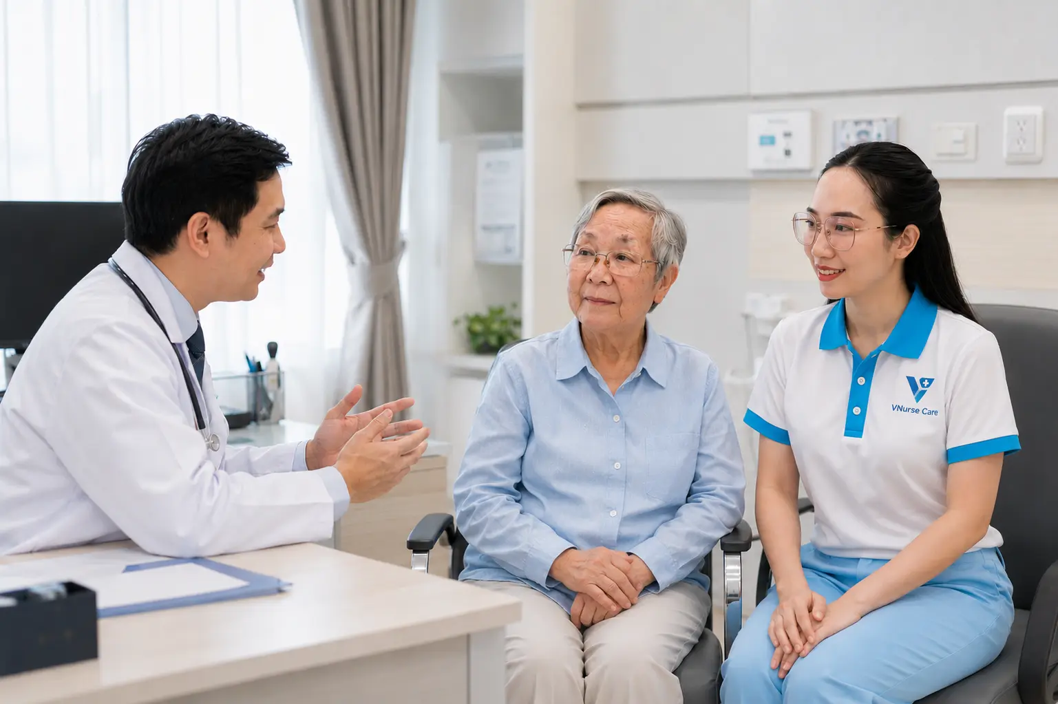 บริการพาผู้สูงอายุไปโรงพยาบาลโดยทีมงานมืออาชีพ VNurseCare